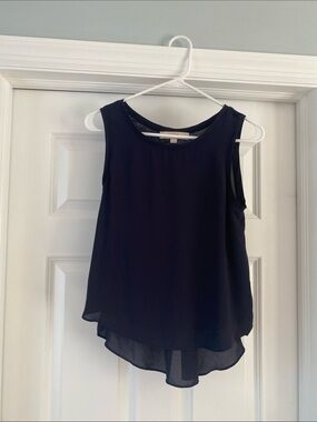 LOFT Black Layered Chiffon Sleeveless Camisole